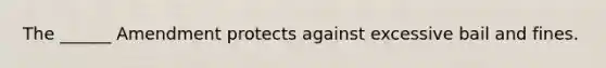 The ______ Amendment protects against excessive bail and fines.