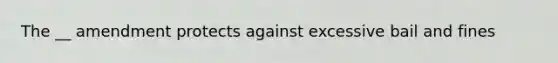 The __ amendment protects against excessive bail and fines