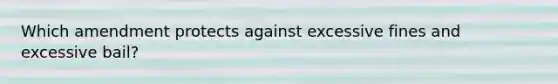 Which amendment protects against excessive fines and excessive bail?