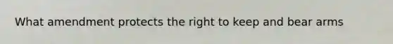 What amendment protects the right to keep and bear arms