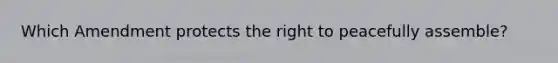 Which Amendment protects the right to peacefully assemble?