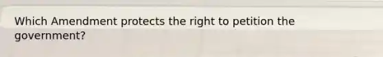 Which Amendment protects the right to petition the government?