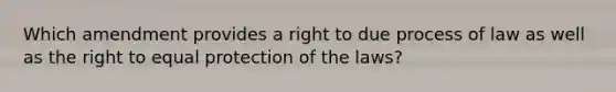 Which amendment provides a right to due process of law as well as the right to equal protection of the laws?