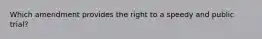 Which amendment provides the right to a speedy and public trial?