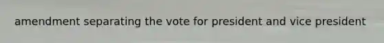 amendment separating the vote for president and vice president