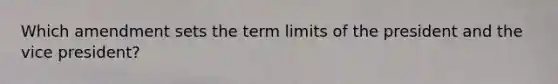 Which amendment sets the term limits of the president and the vice president?