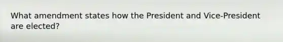 What amendment states how the President and Vice-President are elected?