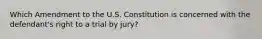 Which Amendment to the U.S. Constitution is concerned with the defendant's right to a trial by jury?