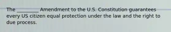 The _________ Amendment to the U.S. Constitution guarantees every US citizen equal protection under the law and the right to due process.