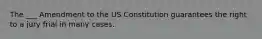 The ___ Amendment to the US Constitution guarantees the right to a jury frial in many cases.