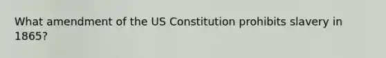 What amendment of the US Constitution prohibits slavery in 1865?