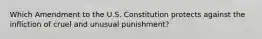 Which Amendment to the U.S. Constitution protects against the infliction of cruel and unusual​ punishment?