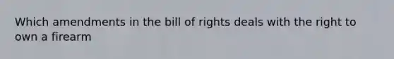 Which amendments in the bill of rights deals with the right to own a firearm