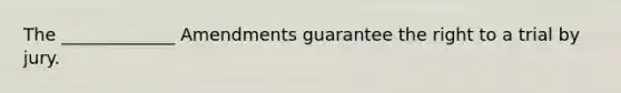 The _____________ Amendments guarantee the right to a trial by jury.