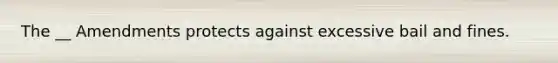 The __ Amendments protects against excessive bail and fines.