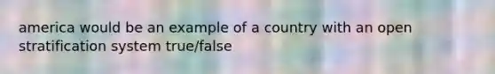 america would be an example of a country with an open stratification system true/false