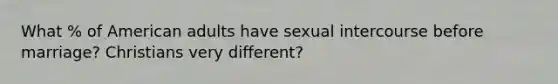 What % of American adults have sexual intercourse before marriage? Christians very different?