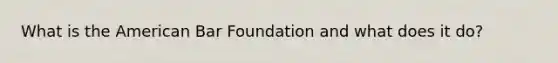 What is the American Bar Foundation and what does it do?