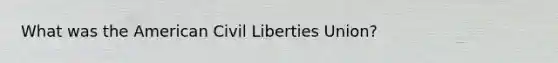 What was the American Civil Liberties Union?