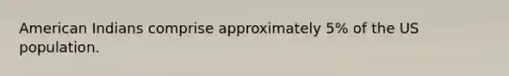 American Indians comprise approximately 5% of the US population.