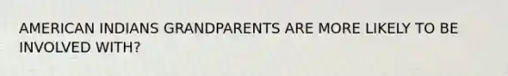 AMERICAN INDIANS GRANDPARENTS ARE MORE LIKELY TO BE INVOLVED WITH?