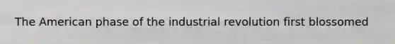 The American phase of the industrial revolution first blossomed