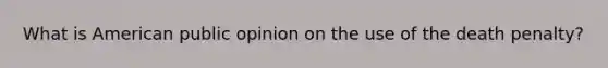 What is American public opinion on the use of the death penalty?