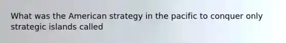 What was the American strategy in the pacific to conquer only strategic islands called