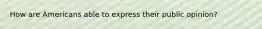 How are Americans able to express their public opinion?