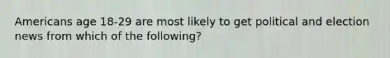 Americans age 18-29 are most likely to get political and election news from which of the following?