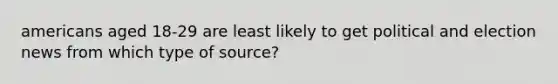 americans aged 18-29 are least likely to get political and election news from which type of source?