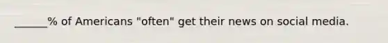 ______% of Americans "often" get their news on social media.