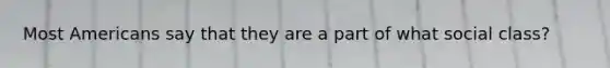 Most Americans say that they are a part of what social class?