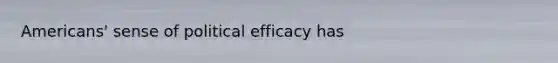 Americans' sense of political efficacy has