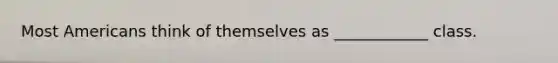 Most Americans think of themselves as ____________ class.