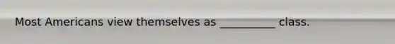 Most Americans view themselves as __________ class.