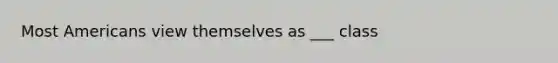 Most Americans view themselves as ___ class