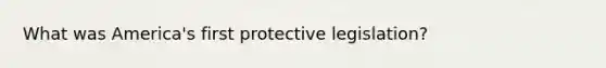 What was America's first protective legislation?