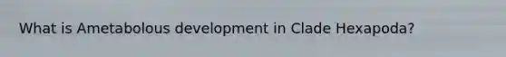 What is Ametabolous development in Clade Hexapoda?