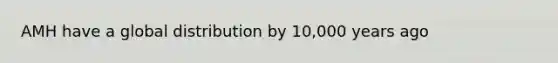 AMH have a global distribution by 10,000 years ago