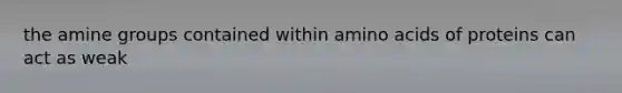 the amine groups contained within amino acids of proteins can act as weak