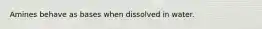 Amines behave as bases when dissolved in water.