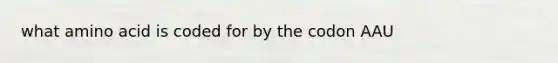 what amino acid is coded for by the codon AAU