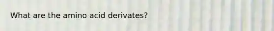 What are the amino acid derivates?