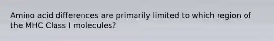 Amino acid differences are primarily limited to which region of the MHC Class I molecules?