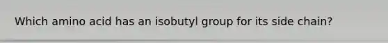 Which amino acid has an isobutyl group for its side chain?