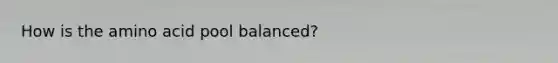 How is the amino acid pool balanced?