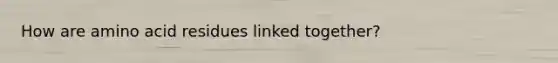 How are amino acid residues linked together?