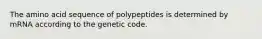 The amino acid sequence of polypeptides is determined by mRNA according to the genetic code.