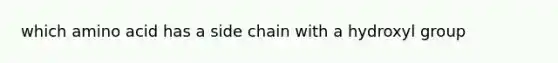 which amino acid has a side chain with a hydroxyl group